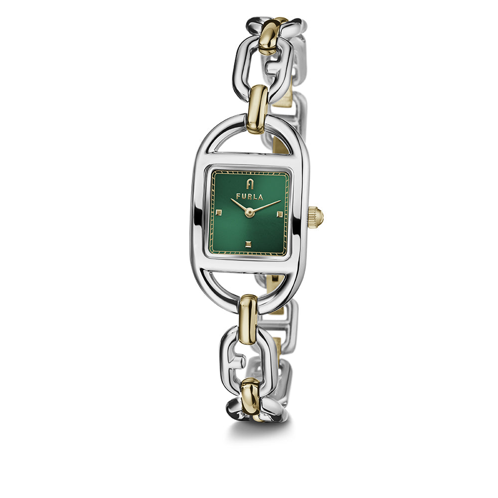 FURLA アナログ時計 Furla Chain Square Logo WW00026006L4